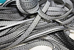 Тесьма Стрічка кіперна 10мм чорний+білий бобіна 50м