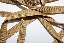 Тесьма Стрічка кіперна 10мм темно-бежевий бобіна 50м