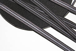 Тесьма Стрічка кіперна 15мм чорний+2п темно-сірий+1п сірий бобіна 50м
