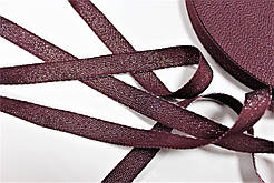 Тесьма Стрічка кіперна 15мм бордовий+срібло бобіна 50м
