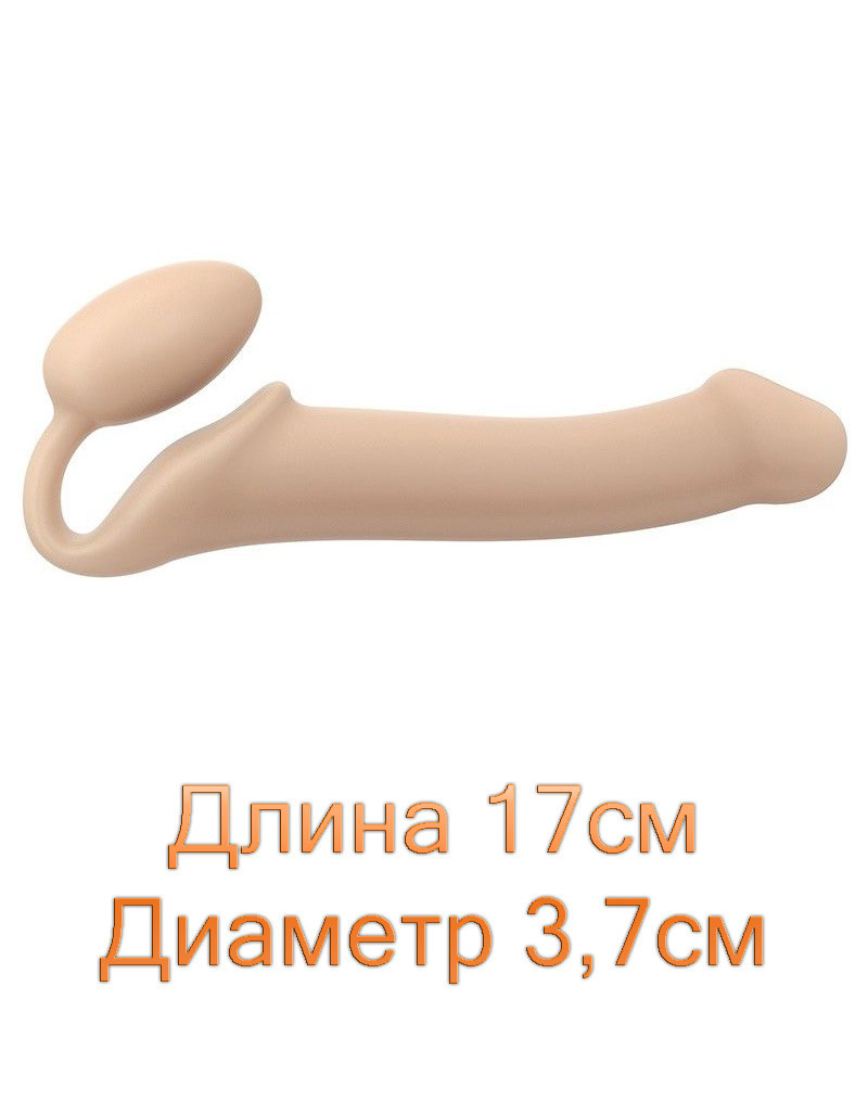 Безремінний страпон Strap-On-Me Flesh L, повністю регульований, діаметр 3,7 см, фото 1