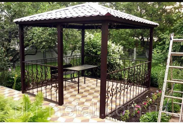Безедка-альтанка садова металева для дому дачі, фото 1