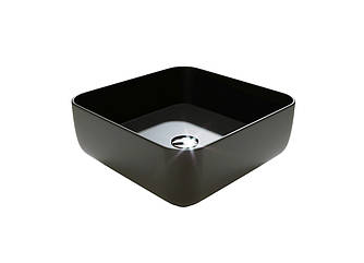 Накладний чорний умивальник 39 см Alizma Matt Black Massi