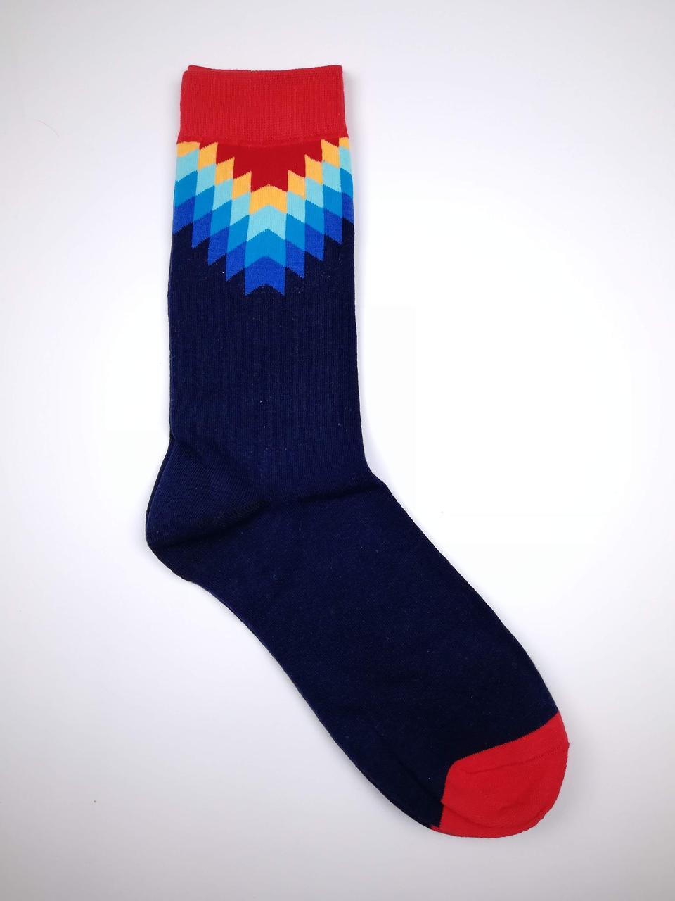 Шкарпетки з геометричним принтом високі малюнок "Ромбіки"