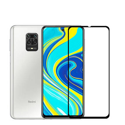 Захисне скло для Xiaomi Redmi Note 9 Pro чорний, фото 1