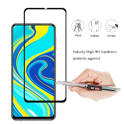Захисне скло для Xiaomi Redmi Note 9 Pro чорний, фото 2