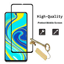 Захисне скло для Xiaomi Redmi Note 9 Pro чорний, фото 3