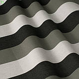 Тканина дралон вулична для марказ чохлів гойдалки шезлонгів парасольок штор сіра чорна та з сіра смужка, фото 2