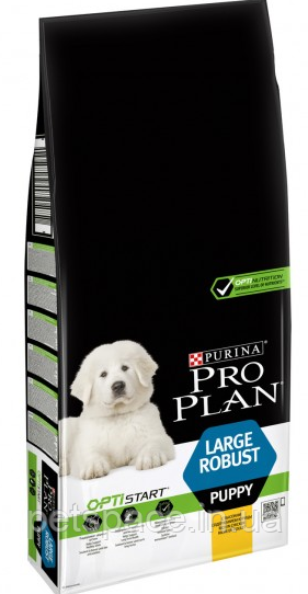 Корм Pro Plan Puppy LargeRobust (Про План для цуценят великих порід, курка з рисом), 18кг.
