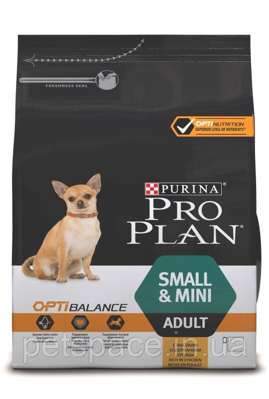 Корм Pro Plan Small Mini (Про План для дорослих собак дрібних і карликових порід, курка), 700г.