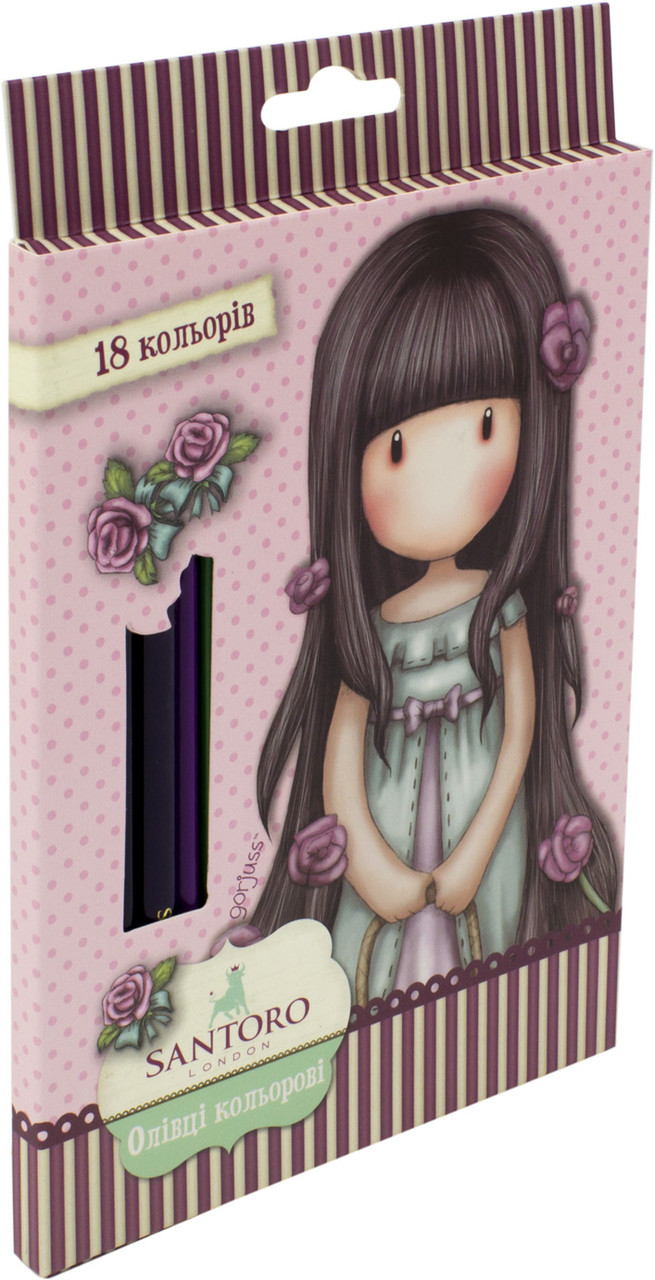 Олівці кольор. 18 кольор. "Yes" №290567 Santoro Rosebud(8)
