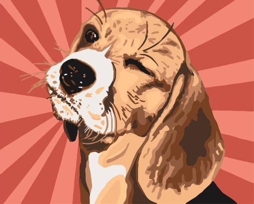 Картина за номерами Бігль Попарт