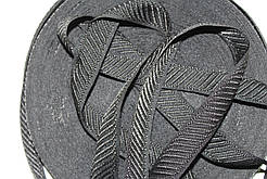 Тесьма Стрічка кіперна 20мм чорна зебра бобіна 50м