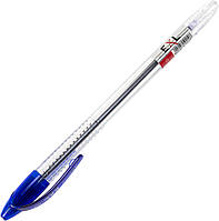 Ручка кульк. "Radius" №0108 EXL 0,7мм синя,прозор. корпус(12)(144)