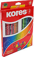 Олівці кольор. 24 кольор. "Kores" №K93324 трикут., з точилкою(6)(48)