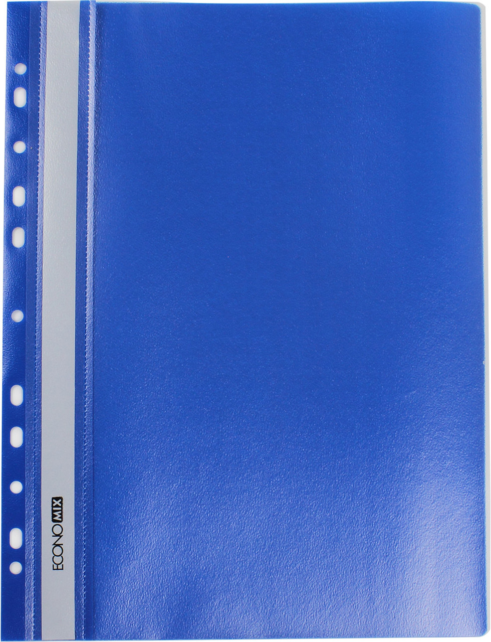 Папка-швидкозш. "Economix" №E31508-02 A4 з прозор.верхом,з перфор.,апельс.,синя(10)(300), фото 1