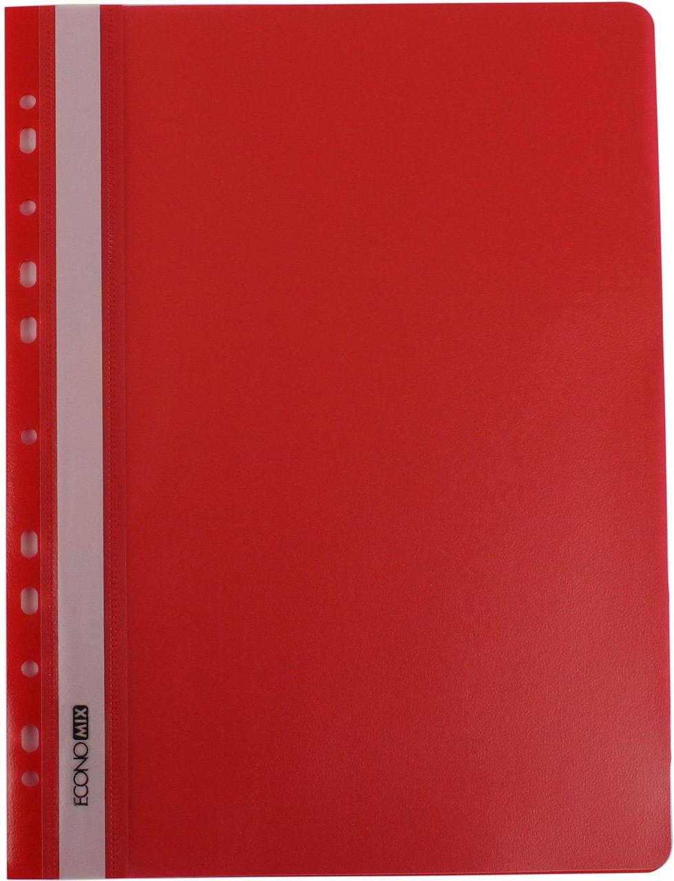 Папка-швидкозш. "Economix" №E31508-03 A4 з прозор.верхом,зперфор.,апельс.,черв(10)(300), фото 1