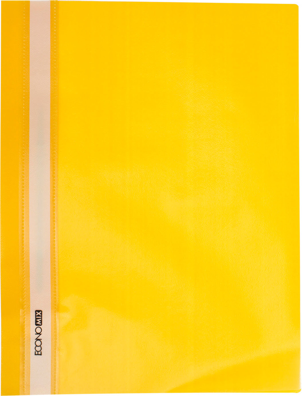 Папка-швидкозш. "Economix" №E31509-05 A4 з прозор.верхом,без перфор.,апельс.,жовта(10), фото 1