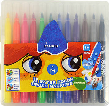 Фломастери-пензлики "Marco" 12кольор. №1633-12PB(6)(72)