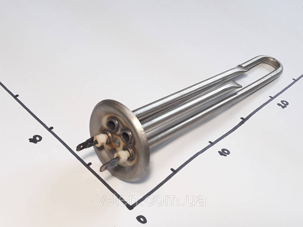 ТЕН для бойлера 1300w на фланці Ø 62 з місцем під анод м6 (Україна)