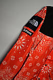 Куртка чоловіча Supreme x The North Face bandana red, фото 3