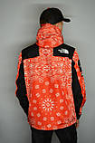Куртка чоловіча Supreme x The North Face bandana red, фото 4