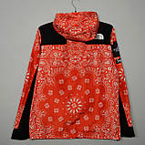 Куртка чоловіча Supreme x The North Face bandana red, фото 5