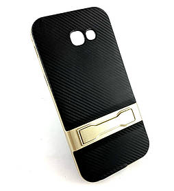 Чохол накладка для Samsung A5 2017, A520 на задню панель Ipaky Carbon чорний, золотий