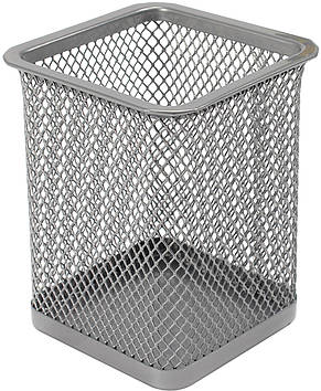 Підставка для ручок метал. "Axent" №2111-03 квадр. 80х80х100мм,срібна(12)