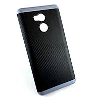 Чехол накладка для Samsung A7 2017, A720 на заднюю панель Ipaky Carbon черный, серый