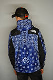 Куртка чоловіча Supreme x The North Face bandana blue, фото 3