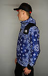 Куртка чоловіча Supreme x The North Face bandana blue, фото 4