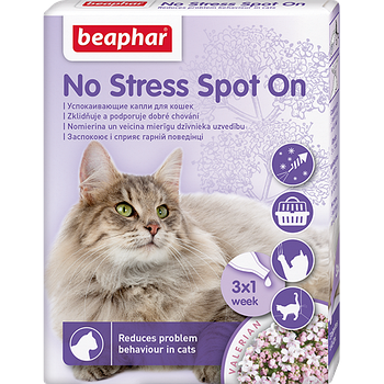 Заспокійливі краплі No Stress Spot On для кішок, 3 піпетки