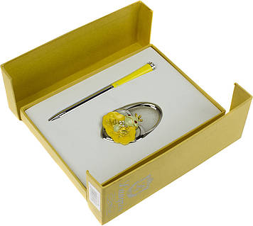 Набір подар. "Langres" №122027-08 Fairy Tale: ручка кульк.+гачок для сумки жовтий