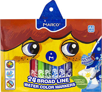 Фломастери "Marco" 24кольор. Jumbo 3,38мм №1632-24(6)(24)