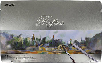 Олівці кольор. 36 кольор. "Marco" №7120-36TN аквар. метал. кор-ка(4)(24)