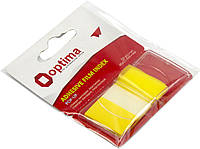 Стікери-закладки пласт. "Optima" 45х25мм 50арк. жовті №O25533-05(24)