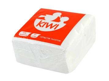 Серветки столові "Kiwi" (100шт) білі Еко №0026/0035(10)(50)