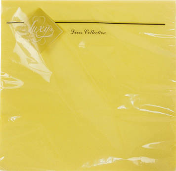Серветки столові ТМ "Luxy" 3-х шарові (20шт) жовта(15)