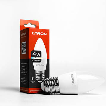 Лампа "Etron Light Power" LED 1-ELP-030 C37 4Вт. 4200K E27(10)