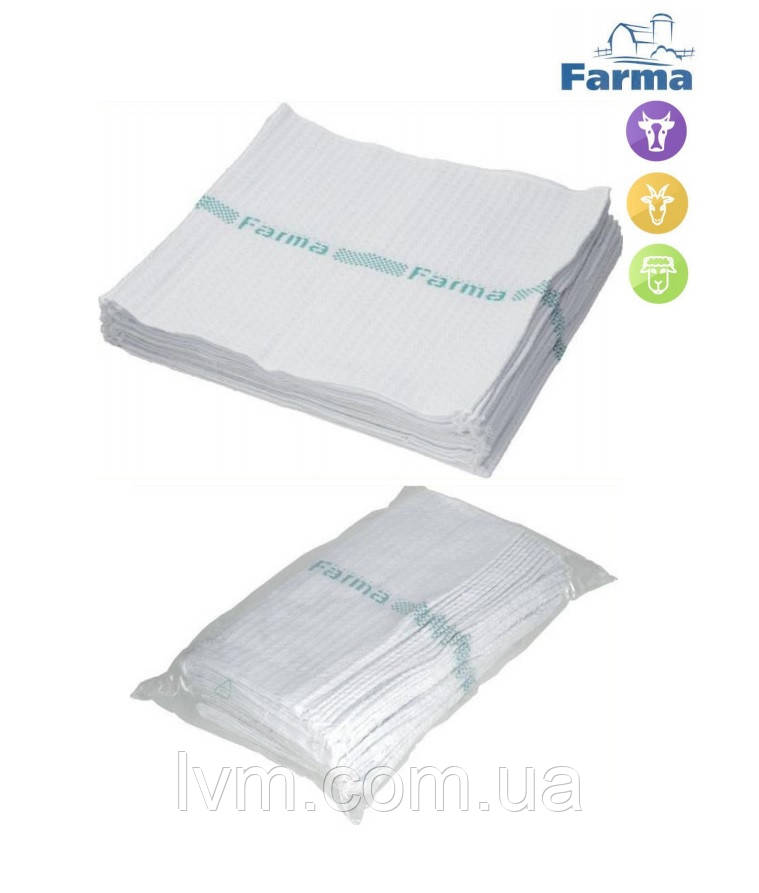 Рушники бавовняні 38*39см (140 g/m²) для миття вимені FARMA