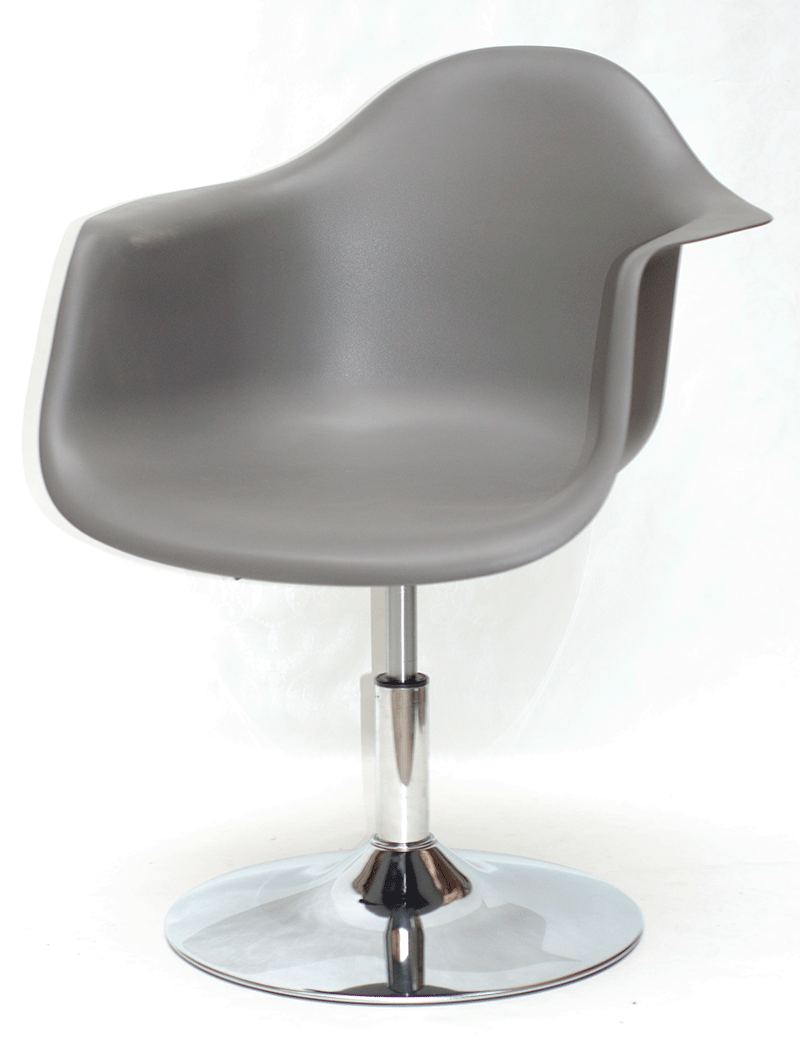 Крісло Leon CH-Base сіре 21, на хромованій опорі-бліні, дизайн Charles Eames, фото 1