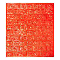 Самоклеющаяся декоративная 3D панель Кирпич Оранжевый 770х700х7 мм