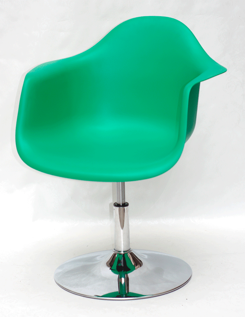 Крісло Leon CH-Base зелений 47, на хромованій опорі-бліні, дизайн Charles Eames, фото 1