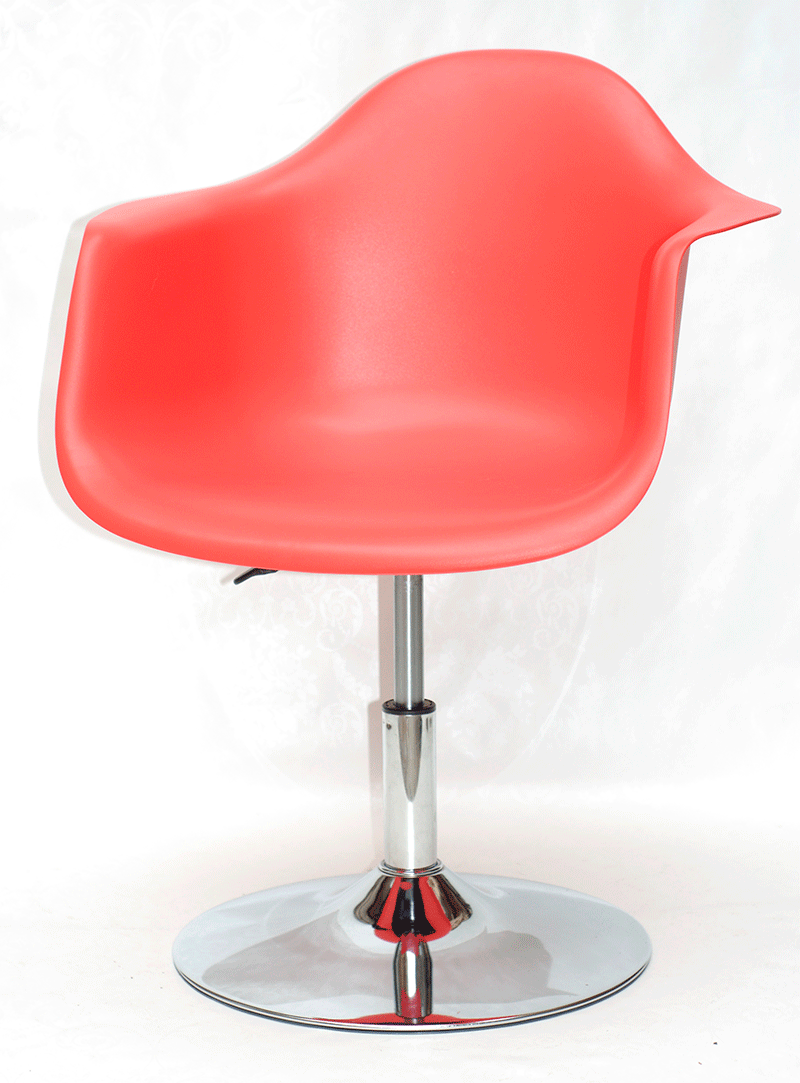 Крісло Leon CH-Base червоний 05, на хромованій опорі-бліні, дизайн Charles Eames, фото 1