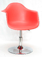 Крісло Leon CH-Base червоний 05, на хромованій опорі-бліні, дизайн Charles Eames, фото 2