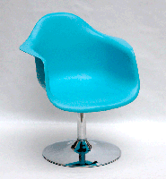 Крісло Leon CH-Base блакитний 52, на хромованій опорі-бліні, дизайн Charles Eames, фото 2