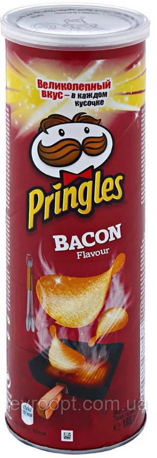 Чіпси Pringles Bacon Flavour, 165 г, фото 1