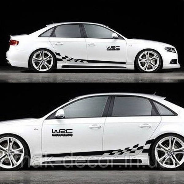 Наклейки на авто - Тюнинг смуги "WRC" 30x250 см х 2 шт