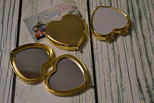 Заготівка для оформлення вишивки "Зеркало", форма — "Серце", колір — золото/глянець